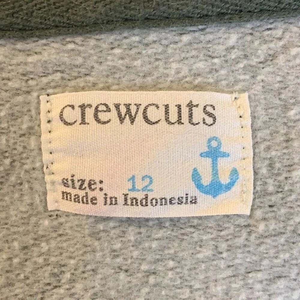 Crewcuts Boys‎ Full Zip Cotton Fleece Long Sleeve Hooded Sweatshirt Size 12